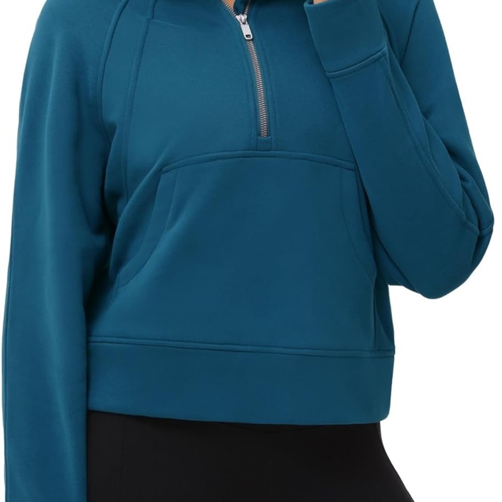 Women's Teal Half-Zip Sweatshirt